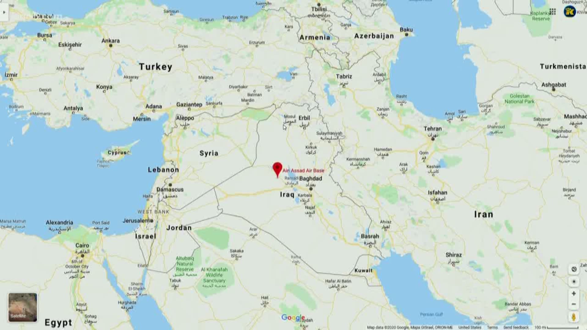 The Pentagon confirms more than a dozen missiles were launched from Iran targeting at least 2 bases in Iraq where U.S. troops are housed.