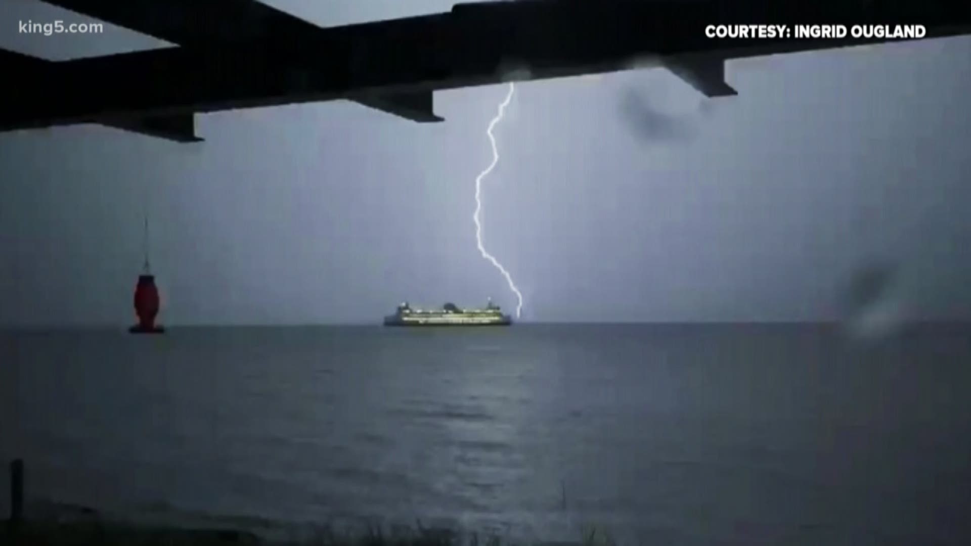 A Saturday night storm rumbled through the Puget Sound area bringing thunder, lightning, and heavy rain.