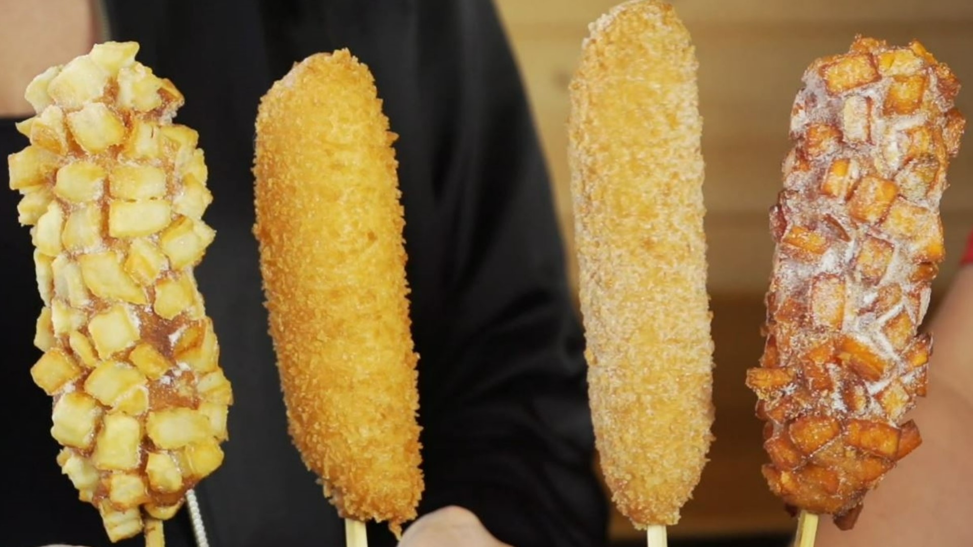 They look like corndogs, but Seoul HotDog's batter is made from rice flour and topped with sugar. #k5evening