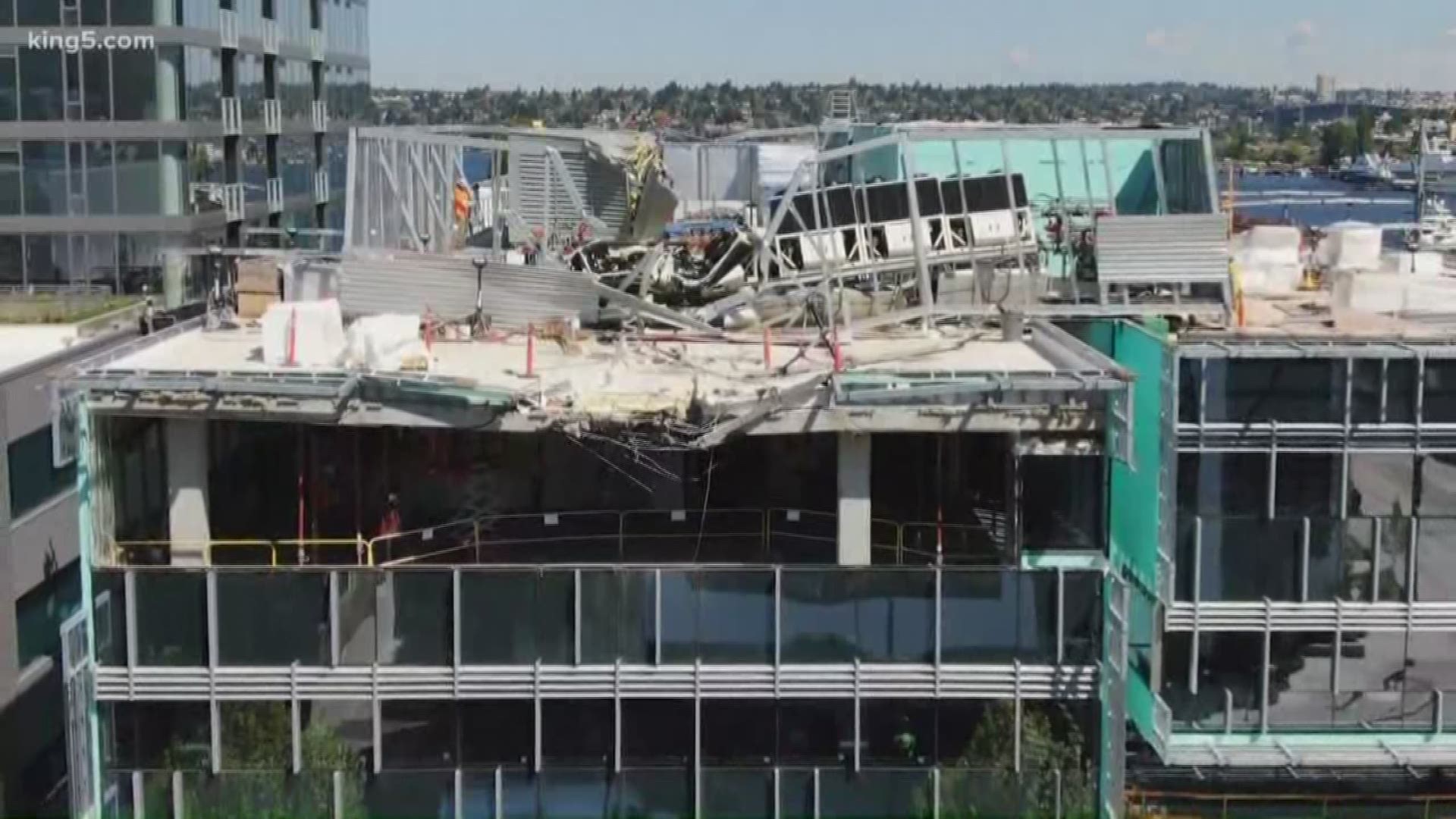 Two people died when a tower crane collapsed Saturday. Seattle Department of Transportation records show that Omega Morgan, one of five companies now being investigated, only asked for Valley street to be closed during the removal. KING 5's Chris Daniels reports.