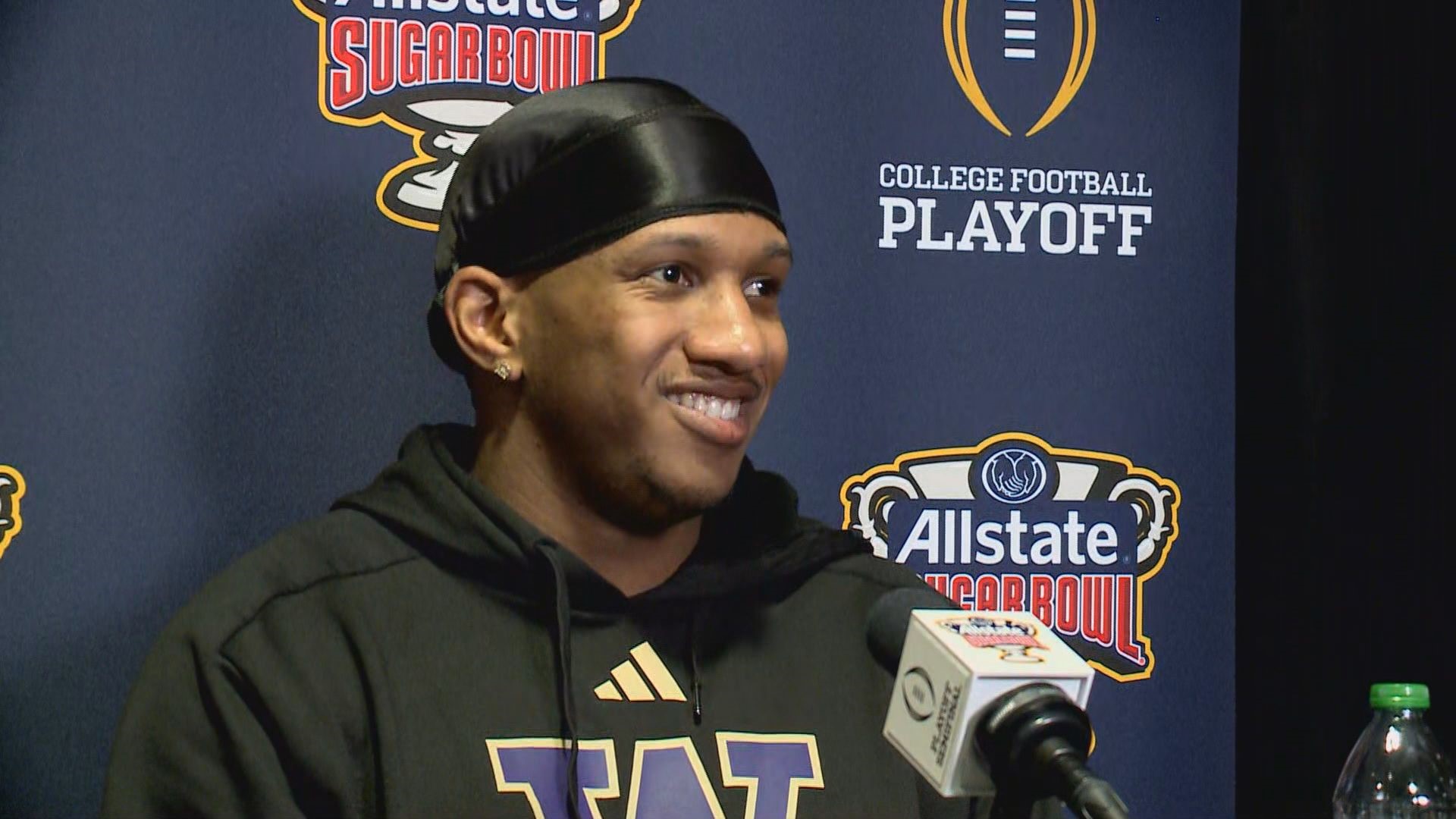 UW quarterback Michael Penix Jr. speaks with reporters ahead of Sugar