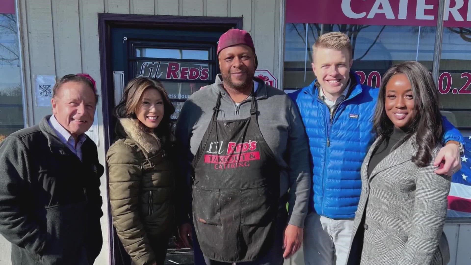 The KING 5 Mornings crew visited Rainier Avenue's Lil' Red's to enjoy some James Beard Award nominated food