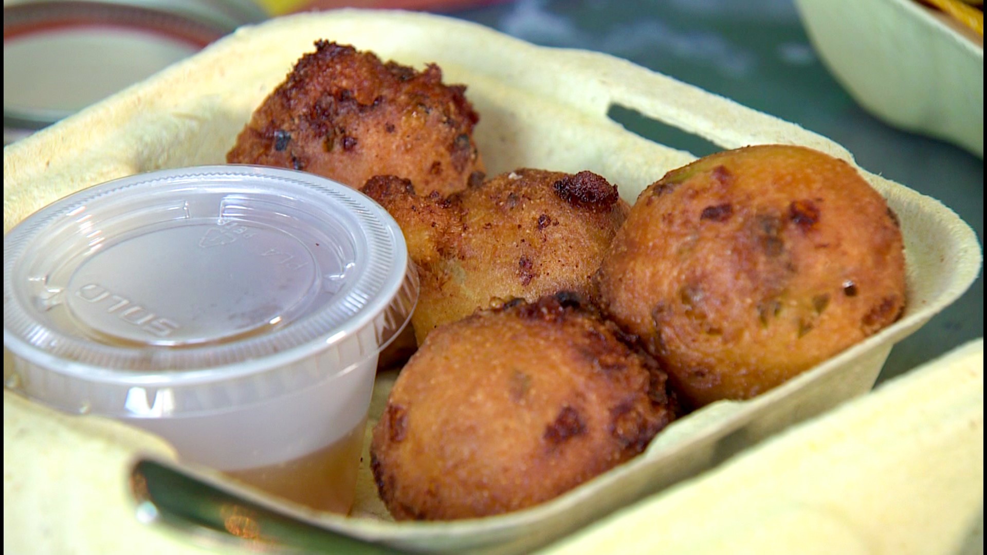 Marjorie is most known for the homemade steelcut plantain chips, but the hushpuppies are EVERYTHING. #k5evening