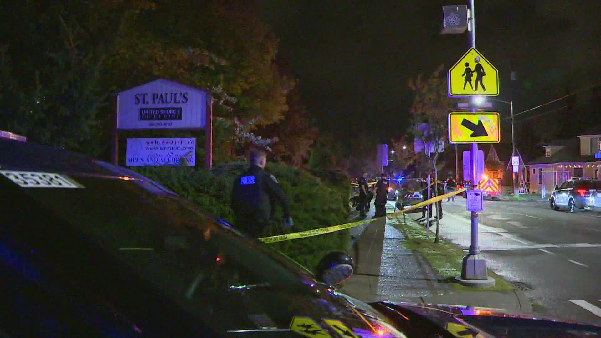 A 60-year-old man was shot following a fight at a church shelter in Seattle's Ballard neighborhood