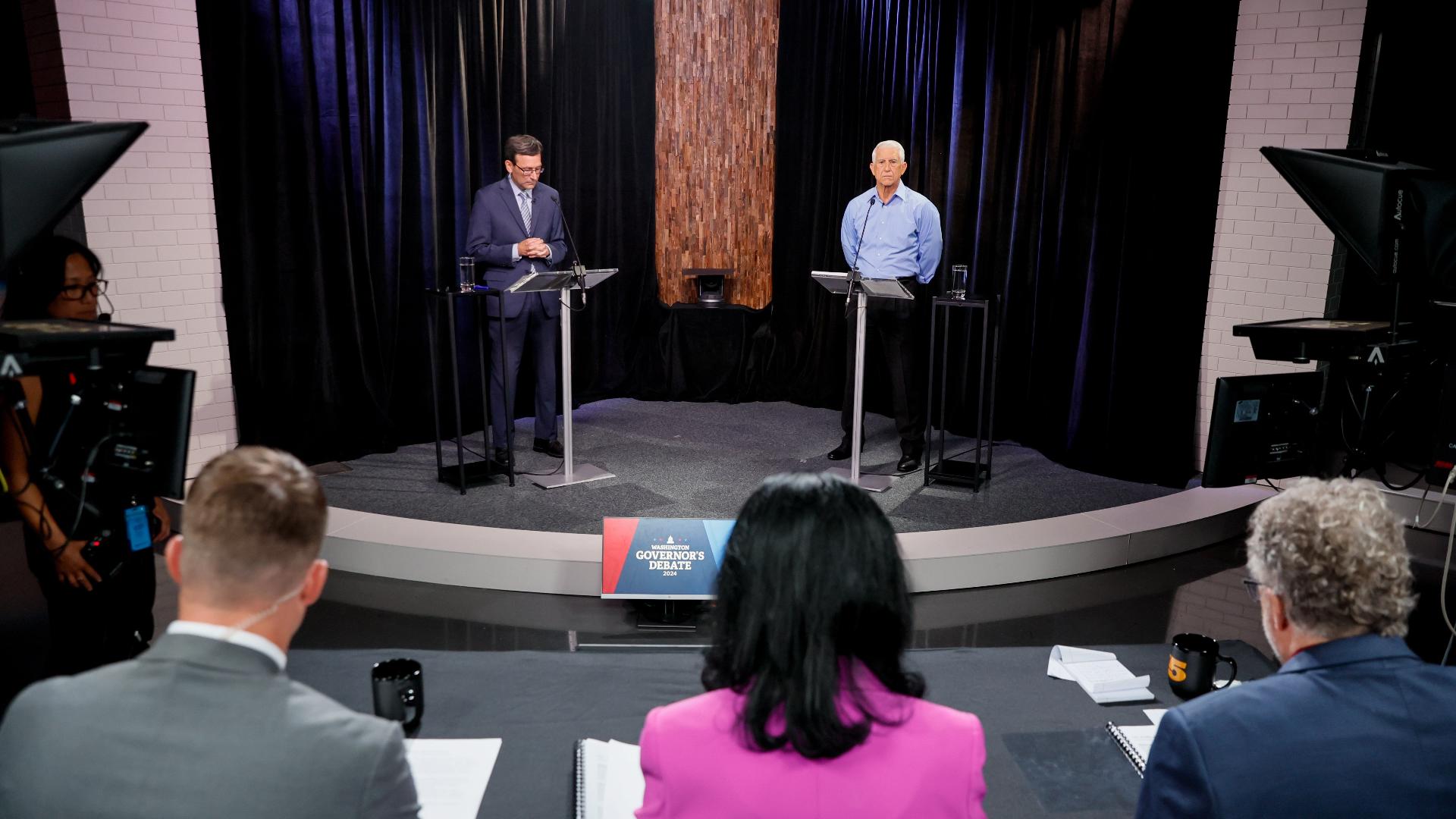 Washington state gubernatorial candidates Bob Ferguson and Dave Reichert are debating the top issues Tuesday, Sept. 10.