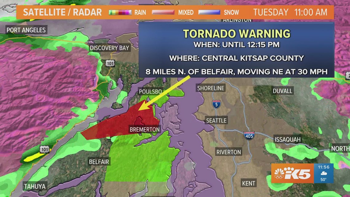 BREAKING: Tornado warning issued for Kitsap County | king5.com