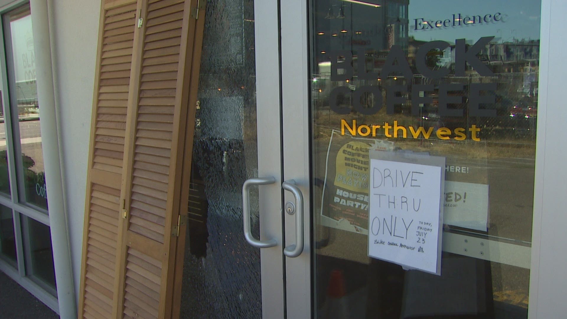 Black Coffee Northwest has been hit three times in nine months. Previously vandals threw Molotov cocktails at the building and drew racist images on the walls.