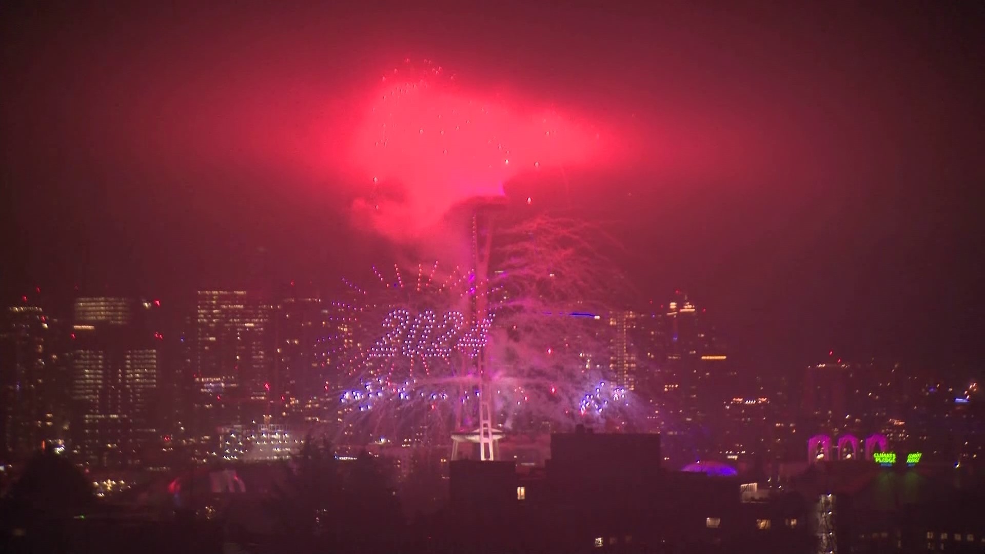 The New Year's at the Needle firework show ringing in 2024.