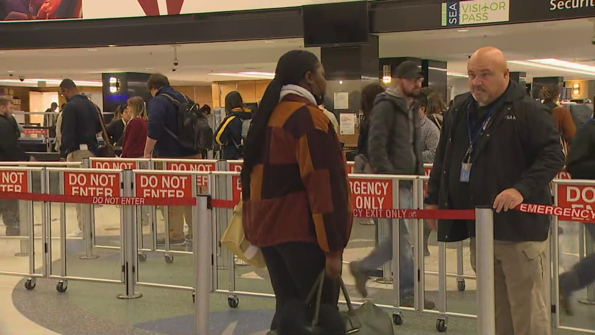 The Port of Seattle said the number of passengers passing through the airport is expected to be at or slightly above 2019 and 11% above 2022 levels.