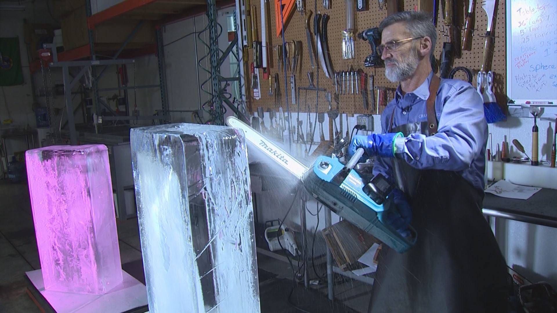 Ice sculptor Steve Cox has been making people smile for over 35 years.