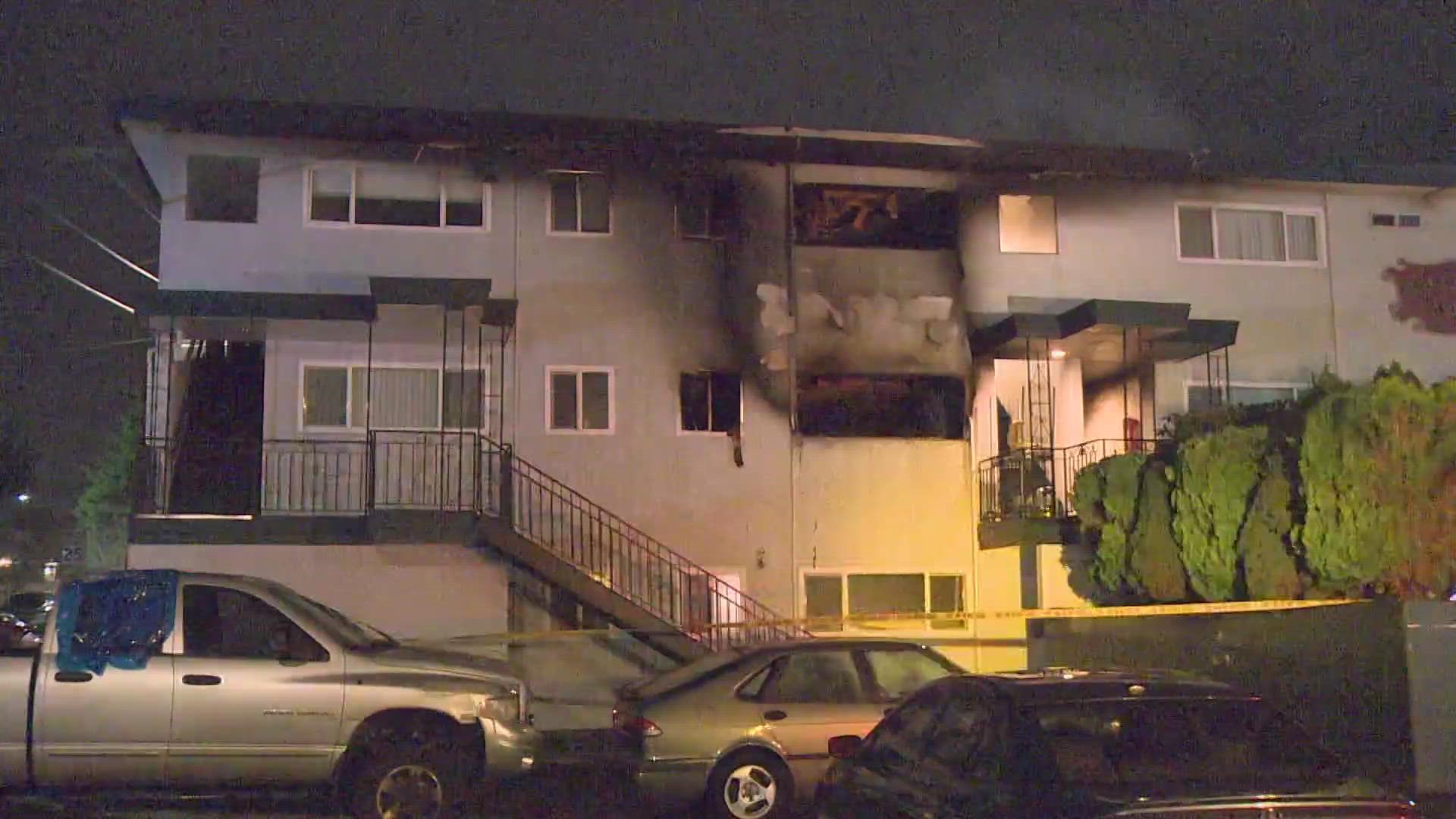 A fire broke out overnight at the Marie Anne Terrace apartments in Everett, leaving several people displaced