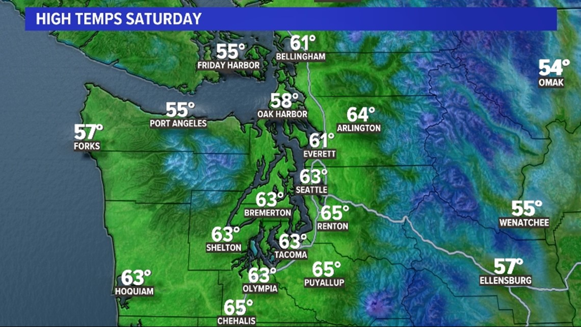 Seattle weather forecast SeaTac hits 60 degrees