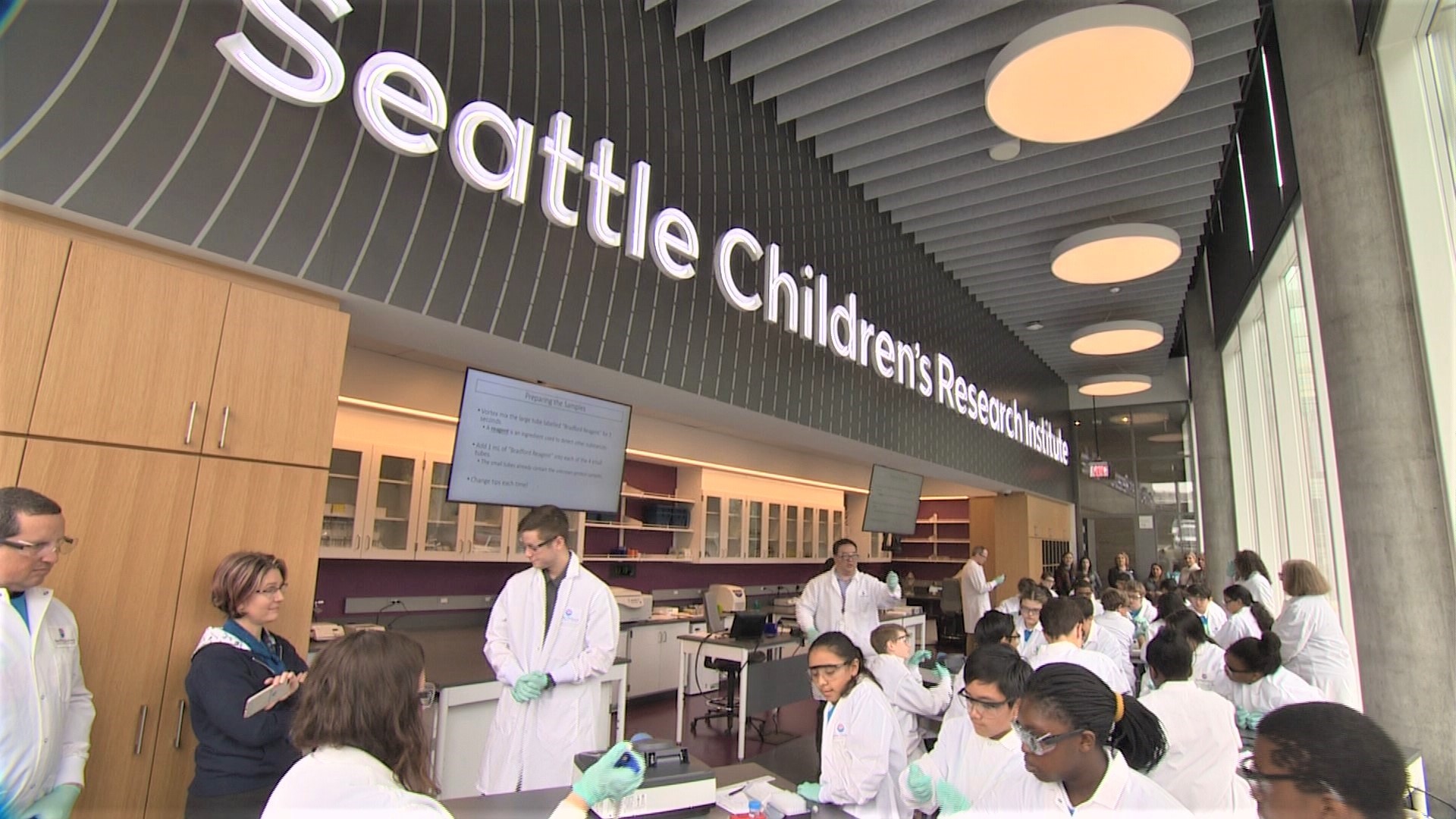 The Science Discovery Lab opened today inside Building Cure in South Lake Union. Sponsored by Seattle Children's.