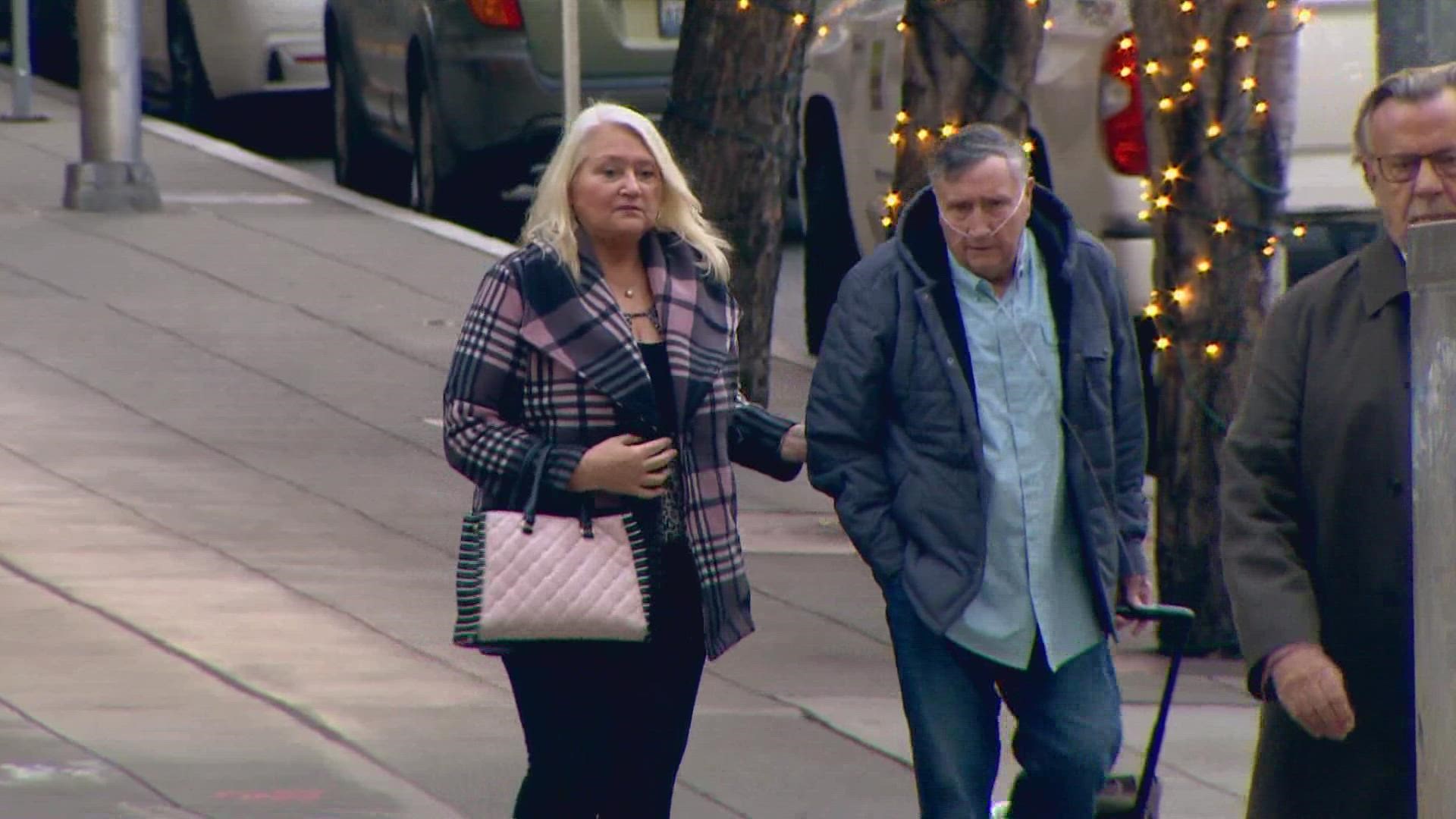 The wife of a former King County drainage district commissioner has been sentenced in a scheme to steal taxpayer money.