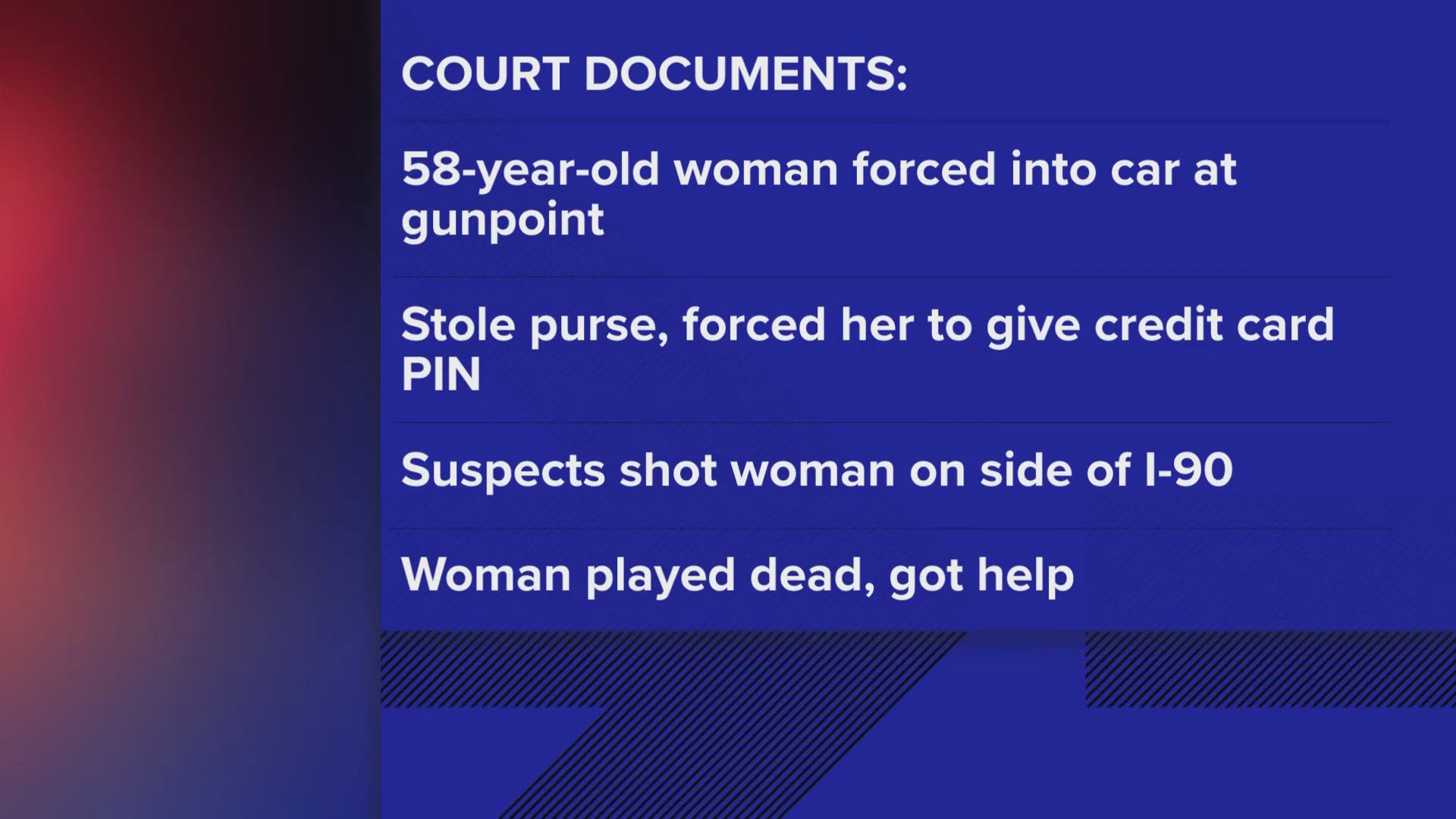 Two men are facing charges for the kidnapping and attempted murder of a Burien woman after a months-long, multi-state investigation.