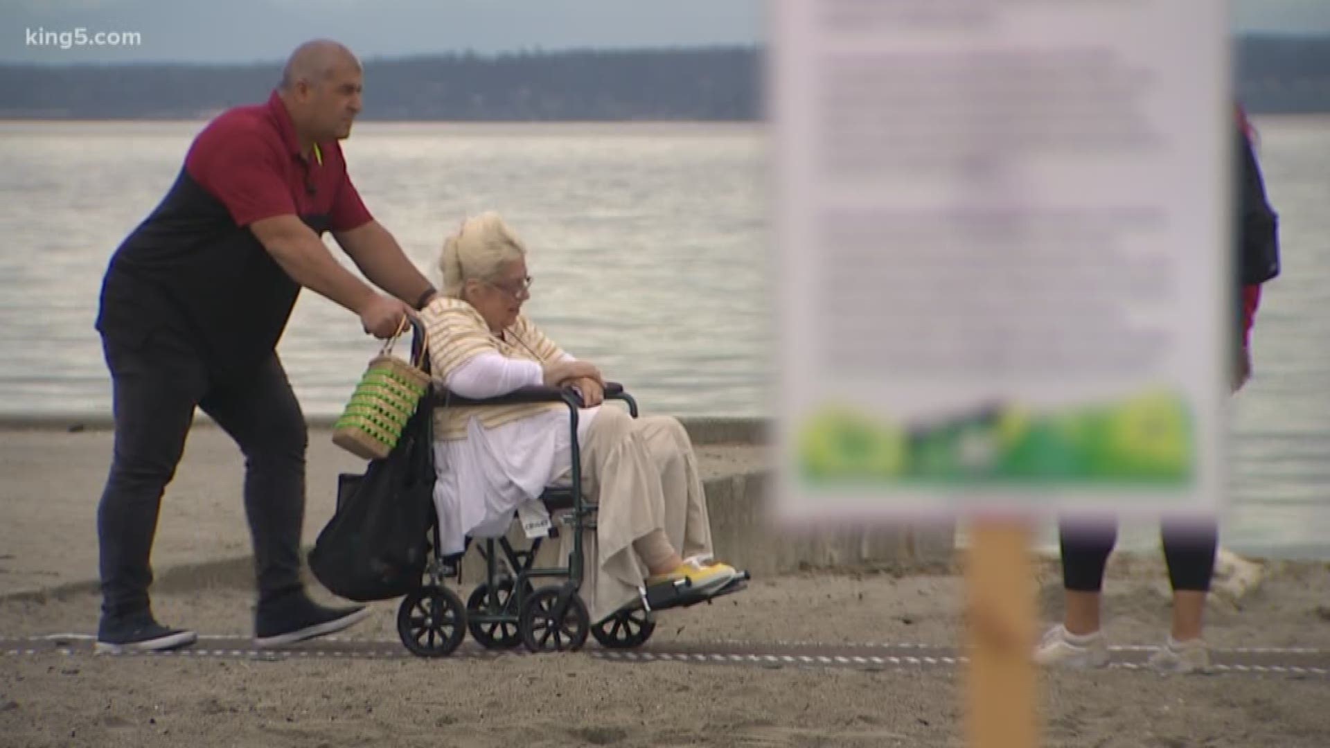 Some Alki Beach visitors can now enjoy the waves thanks to newly installed mats. They are designed for people who use wheeled or mobility devices.