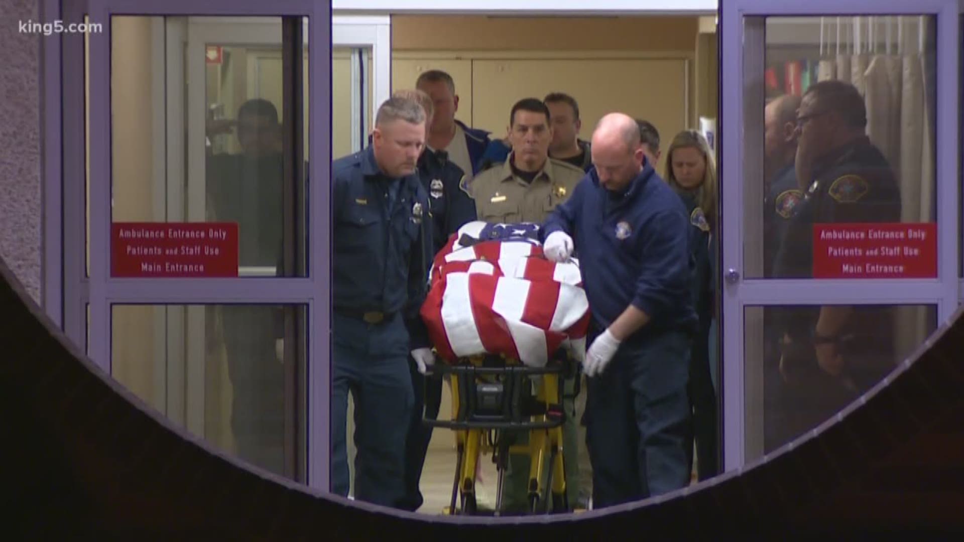 The Kittitas County sheriff’s deputy killed in the line of duty was identified as Ryan Thompson, a 14-year veteran of the department. Fellow law enforcement and community members paid tribute to Deputy Thompson on Wednesday.