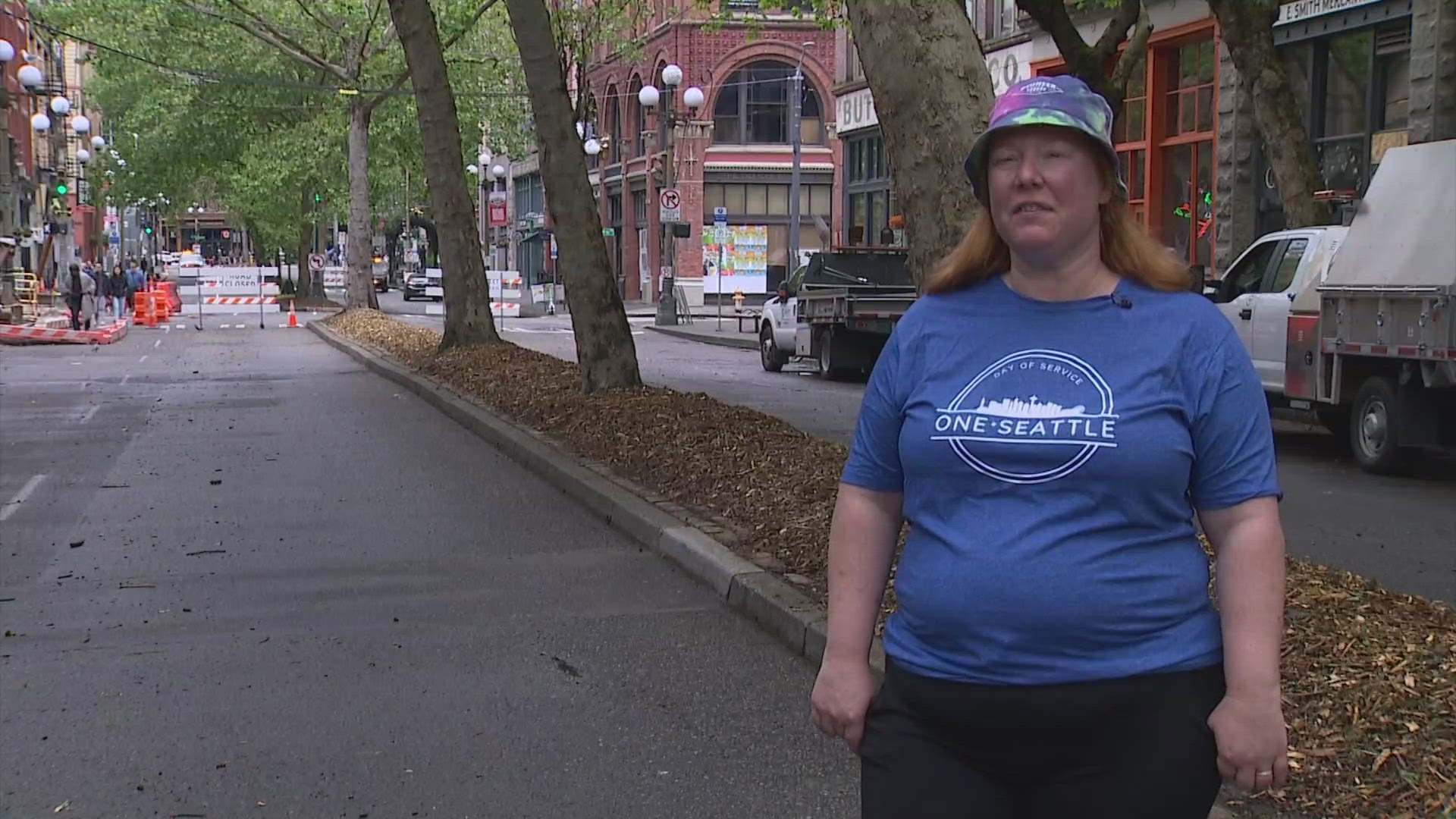 About 250 volunteers showed up at Pioneer Square alone to help clean the area.