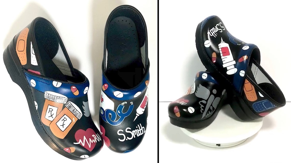 Hand painted best sale clogs for nurses