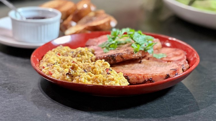 Start your morning with this take on Smoked Pork Chops & Grits - Douglas Demos