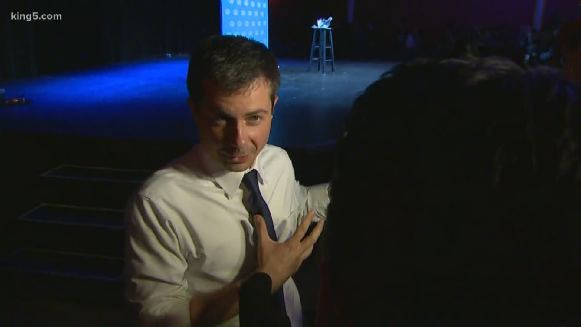 Democratic candidate Pete Buttigieg brought his presidential campaign to Seattle on July 23. KING 5's Sebastian Robertson reports.