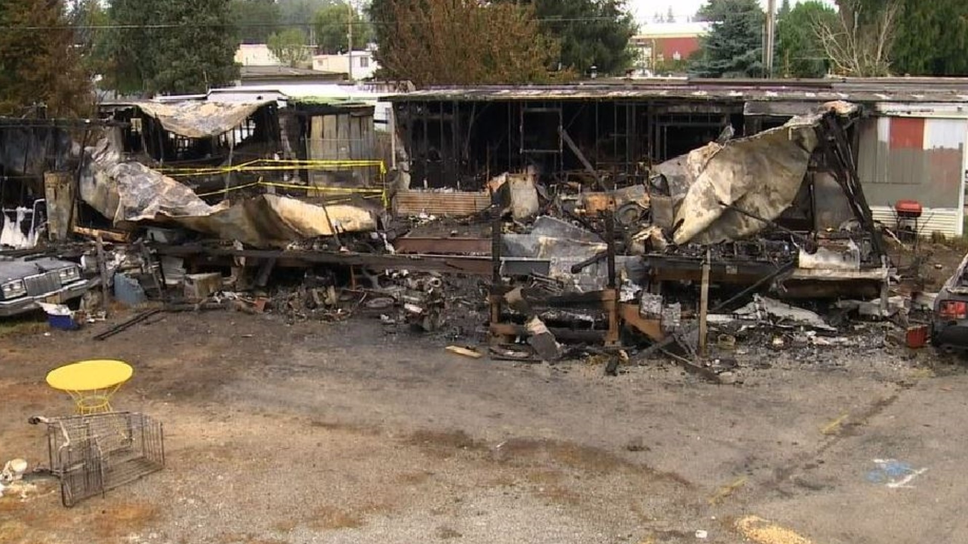 Three homes were destroyed and three pets were killed in the mobile home park fire.