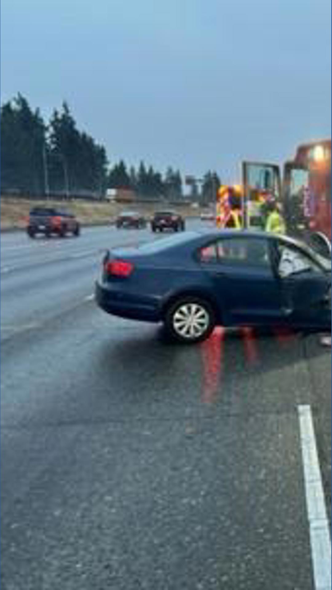 Drowsy driver crashes into fire truck in Washington | king5.com