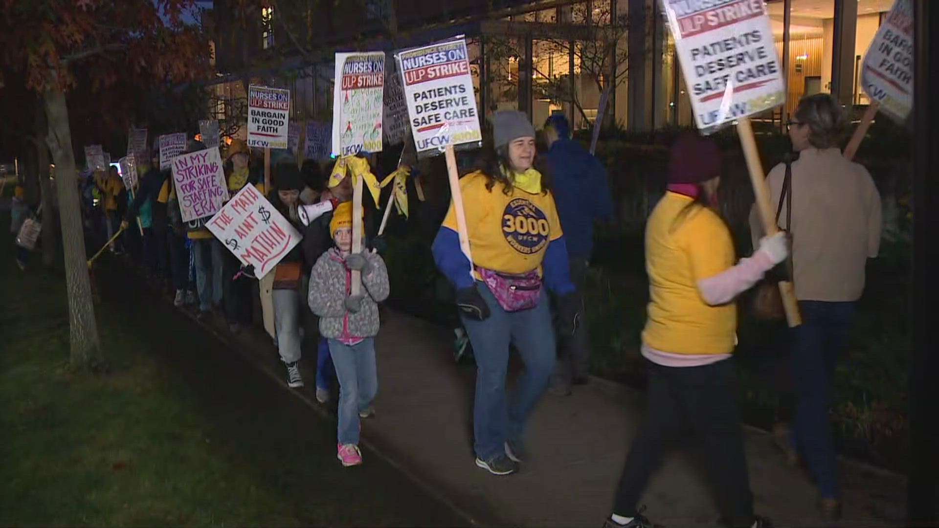 Nurses are on strike in Everett after labor negotiations have failed to result in a new contract at Providence Regional Medical Center Everett.