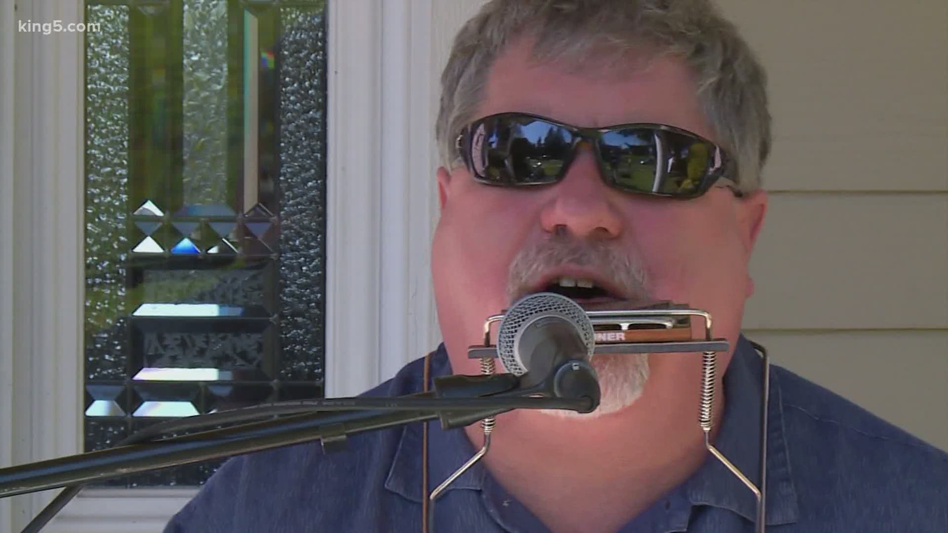 Music is his passion -- so the blind musician is sharing his talent with the neighborhood while Washington venues remain closed by coronavirus.