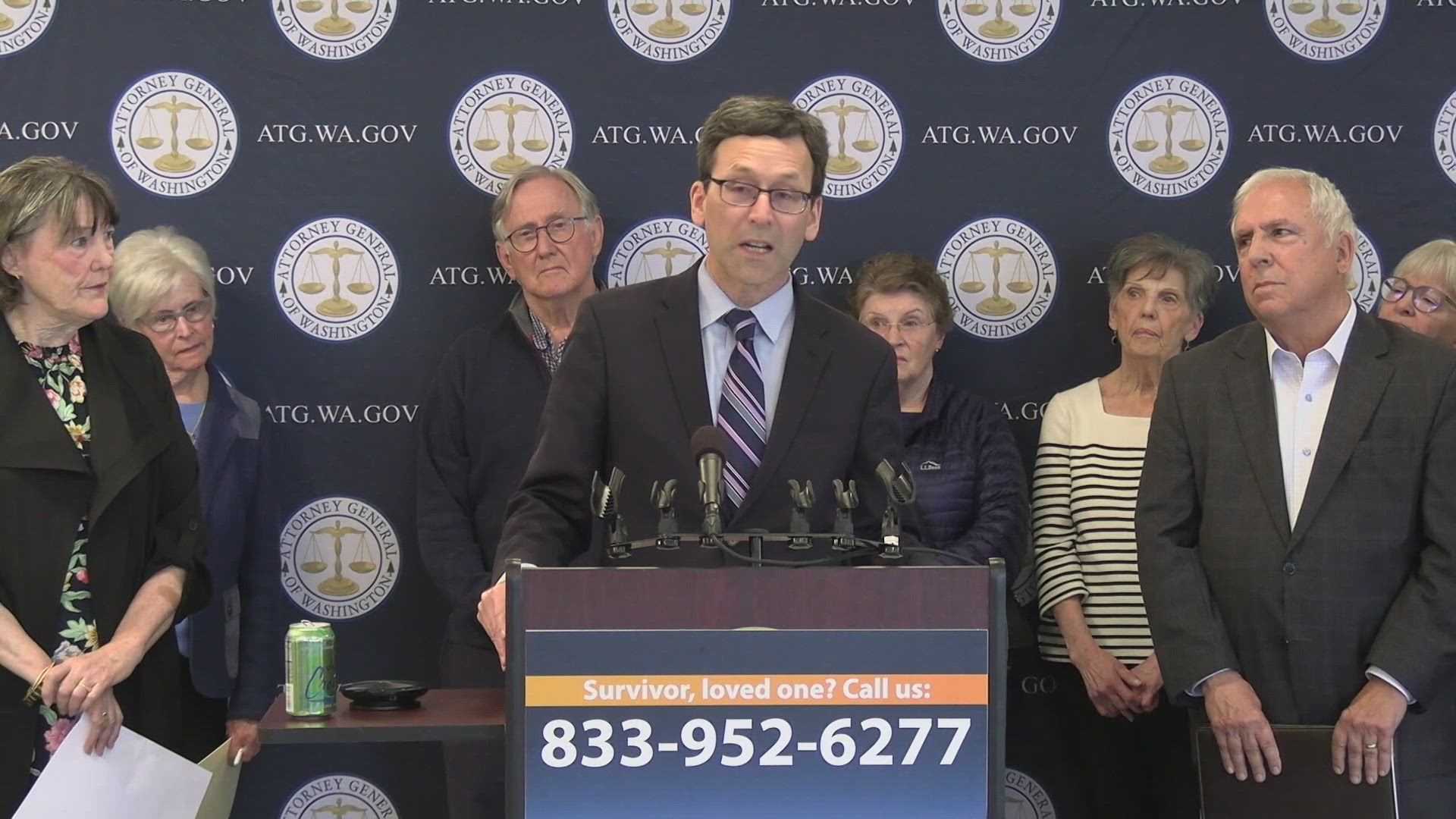 AG Bob Ferguson said the Seattle Archdiocese is not cooperating with the investigation or a subpoena, so he's taking the organization to court.