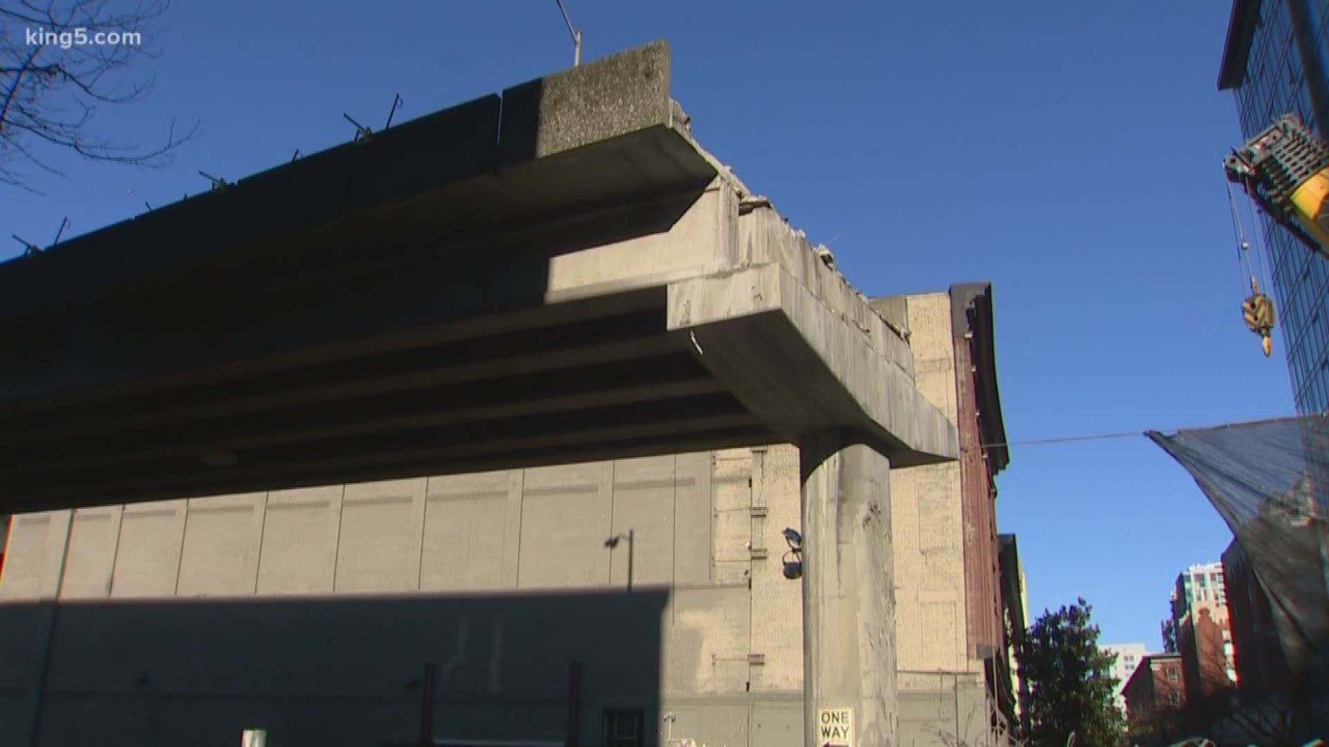 KING 5's Glenn Farley with the latest pictures of the tear down progress.