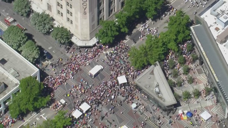 AERIALS: Seattle Pride Parade returns for the first time in 3 years