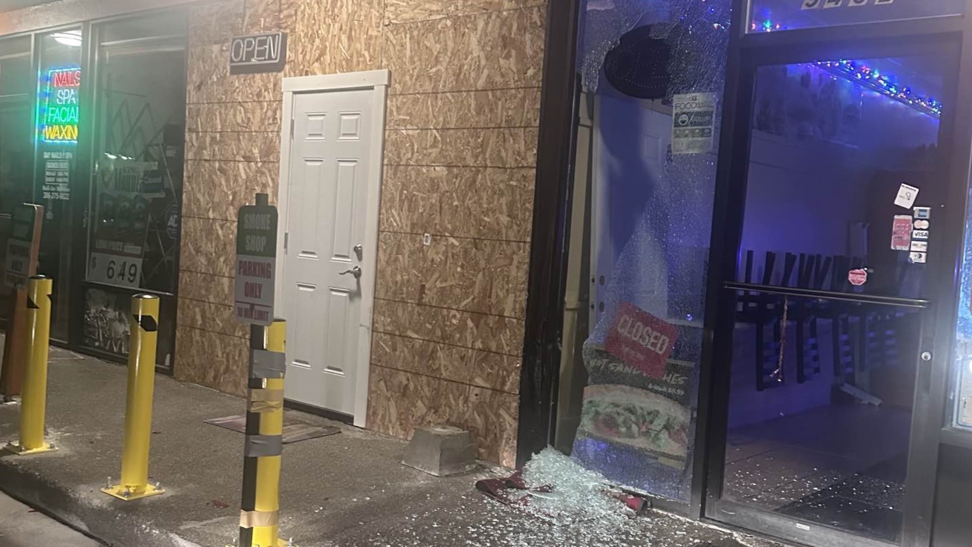 The smoke shop was hit with smash-and-grabs on Tuesday and Wednesday. The owner had poles installed in front of the store which prevented a third smash-and-grab.