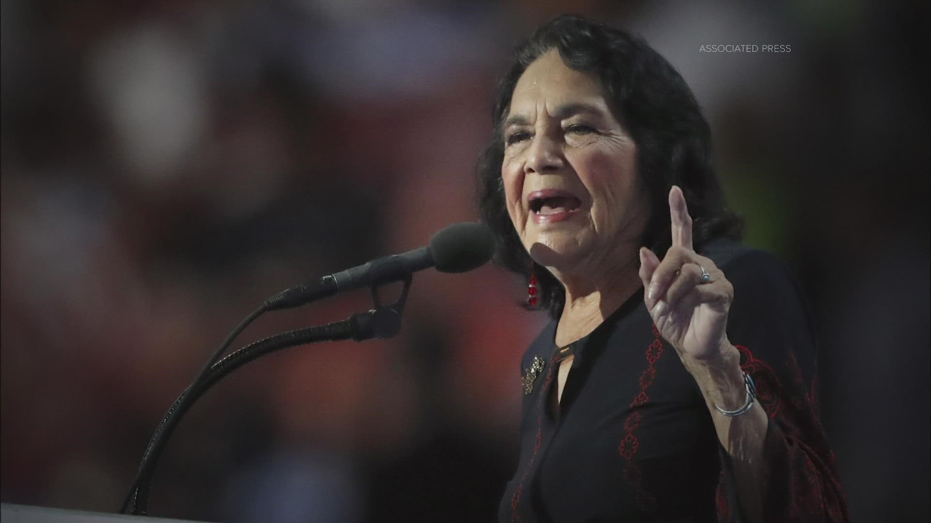 Legendary labor activist Dolores Huerta says there have been strides in the farm labor movement, but there's still more work to be done.
