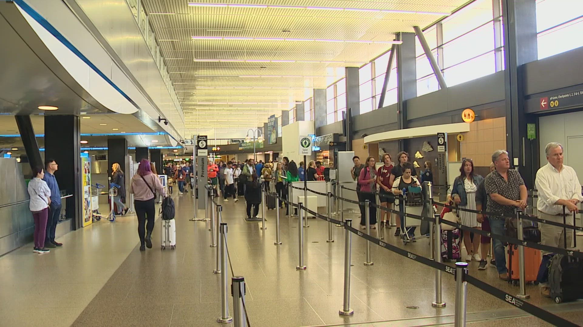 The Port of Seattle estimates 198,000 travelers passed through Seattle-Tacoma International Airport this week.