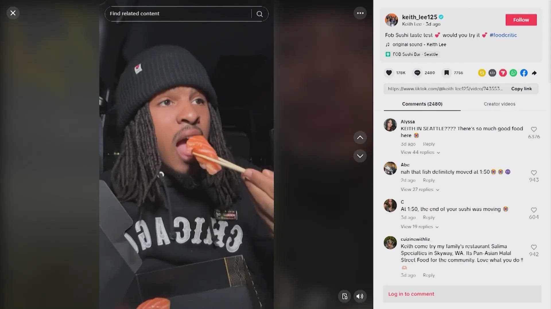 A viral post by Tik Tok food critic Keith Lee led to a brief closure to the popular Seattle sushi bar. Health inspectors found no food violations.