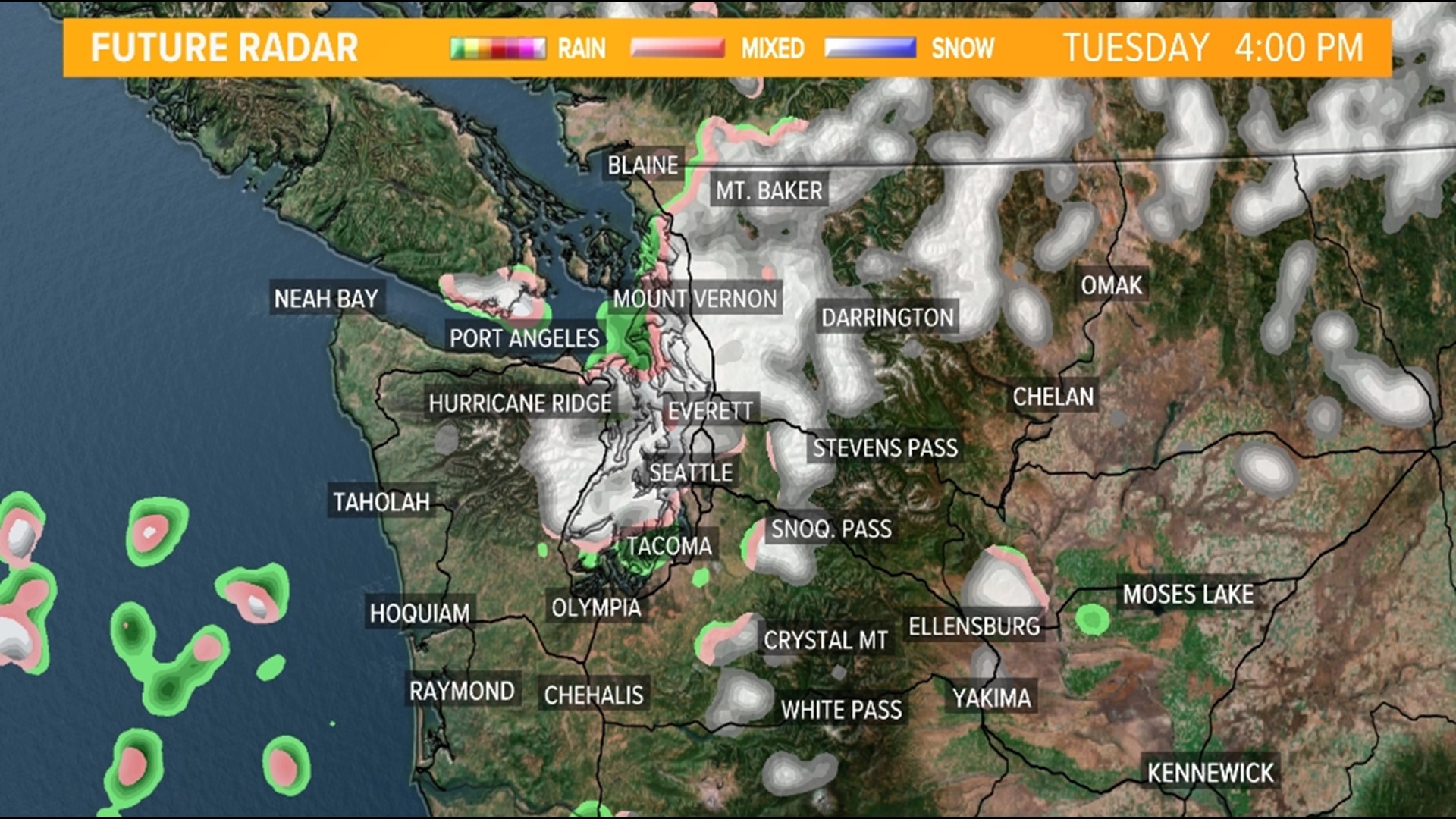 Seattle snow forecast western Washington snow possible this week