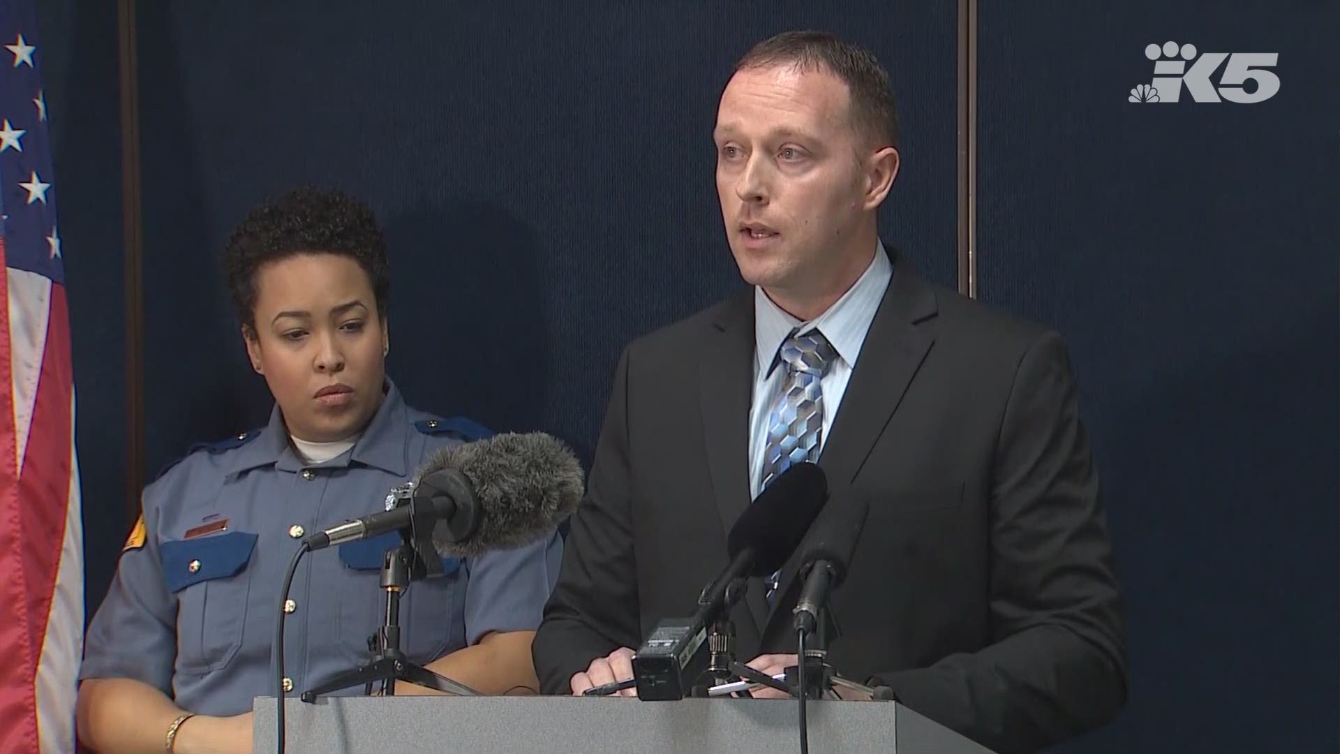 Washington State Patrol Detective Sgt. Clint Thomas shares information about the arrest of a suspect in a hit-and-run near U.S. 101 that left a boy critically injured.