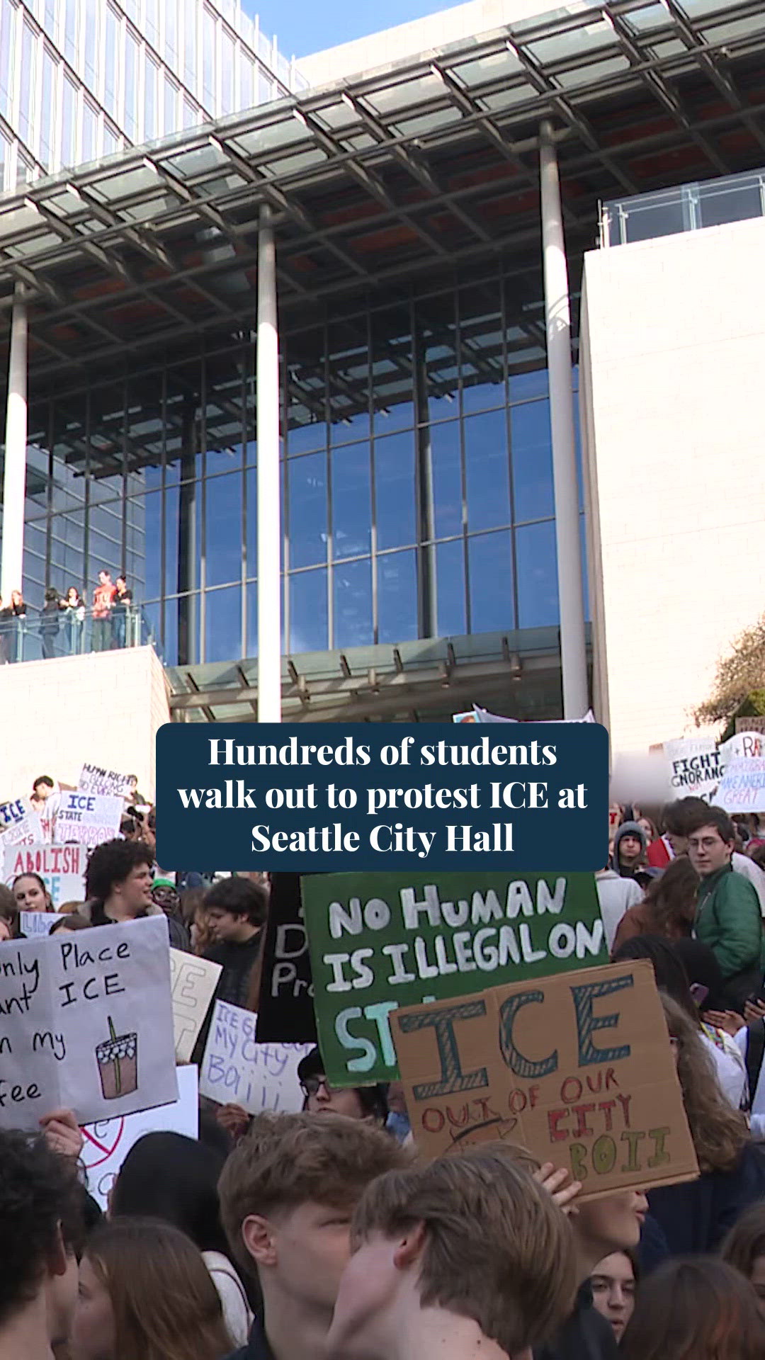 Hundreds of students walk out to protest ICE | king5.com