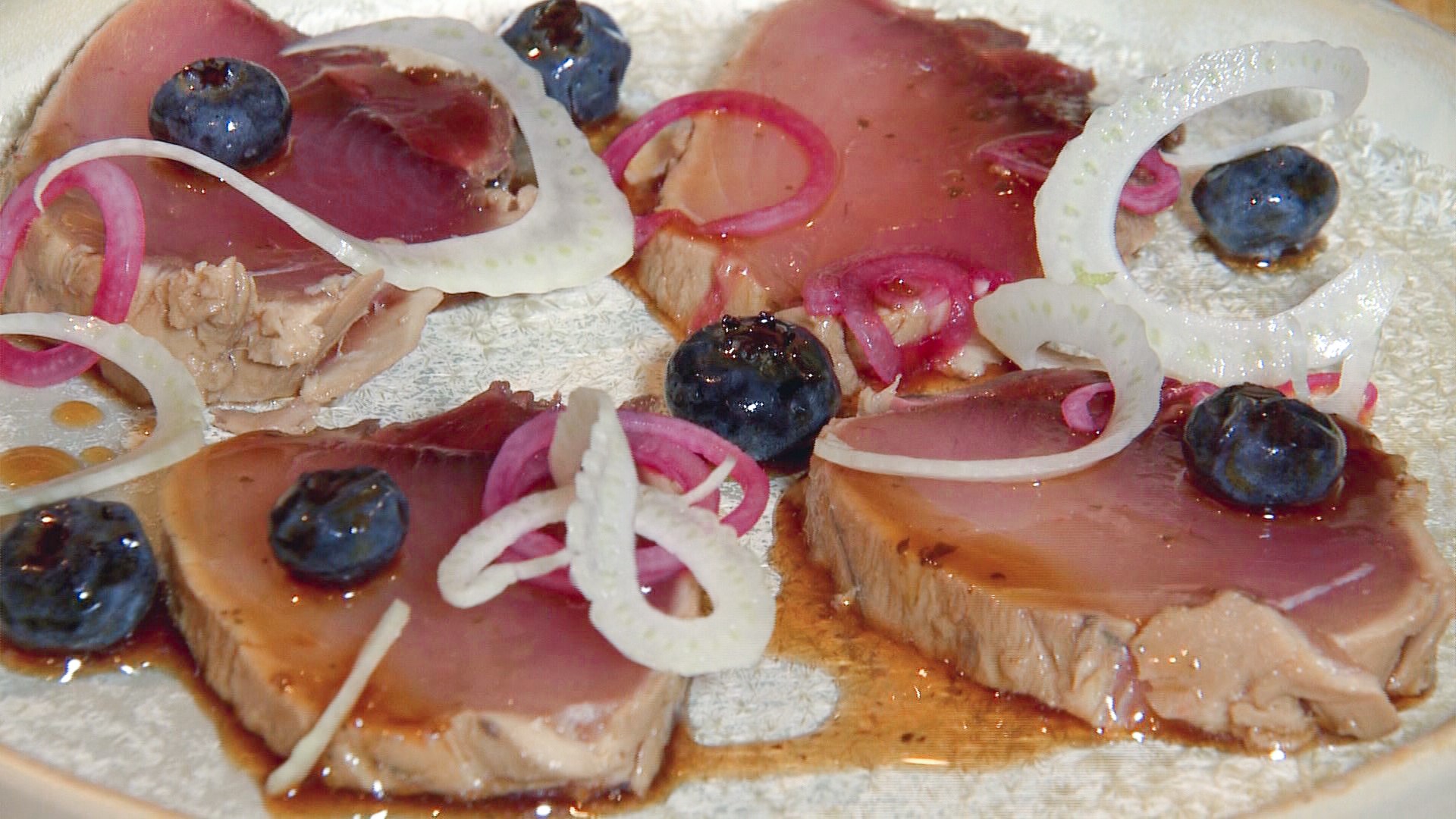 The tuna tataki with blueberry ponzu uses fresh produce from Walmart. Sponsored by Walmart