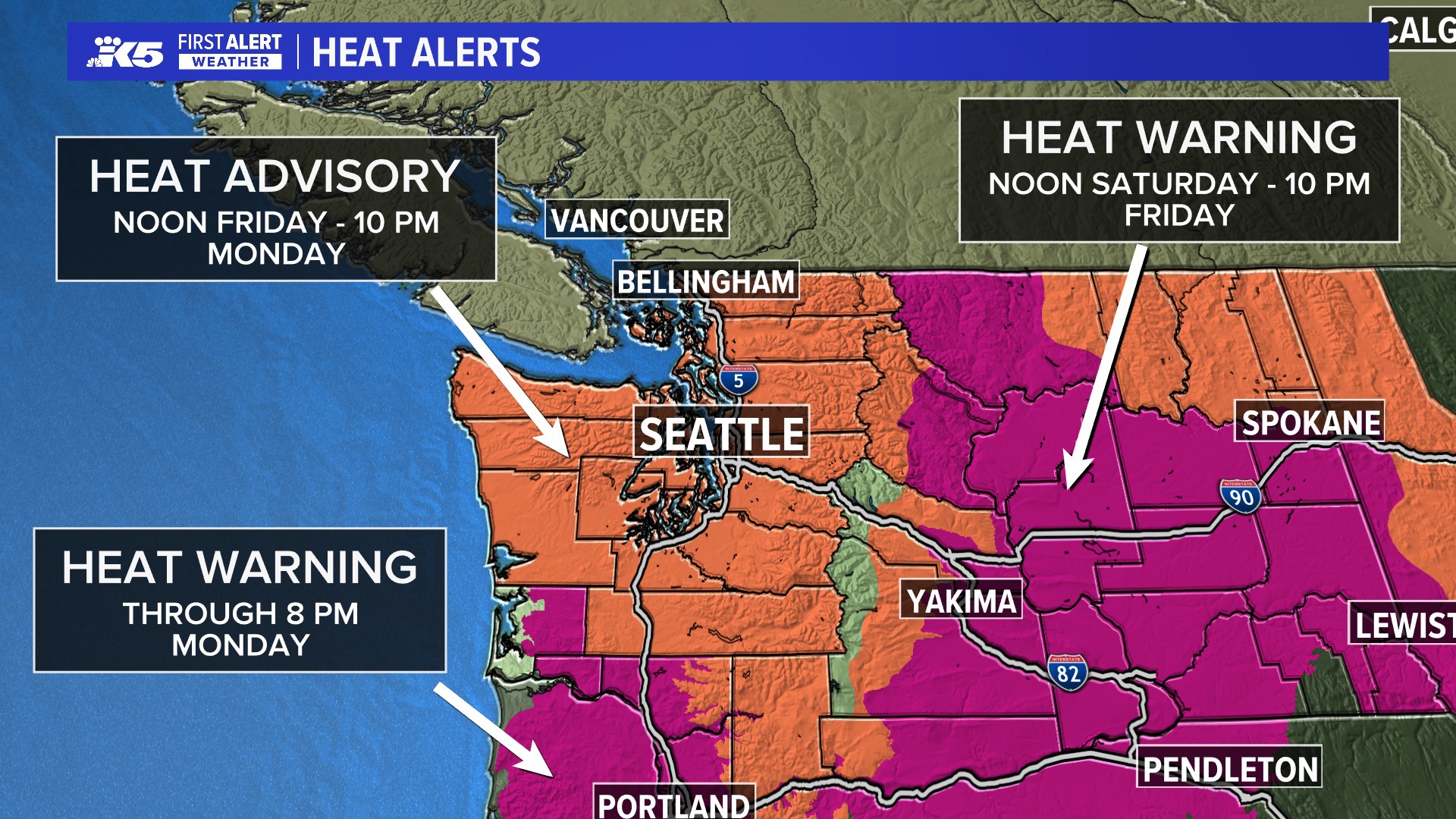 Heat Risk Washington Heat Advisory issued for western Washington over holiday weekend ...