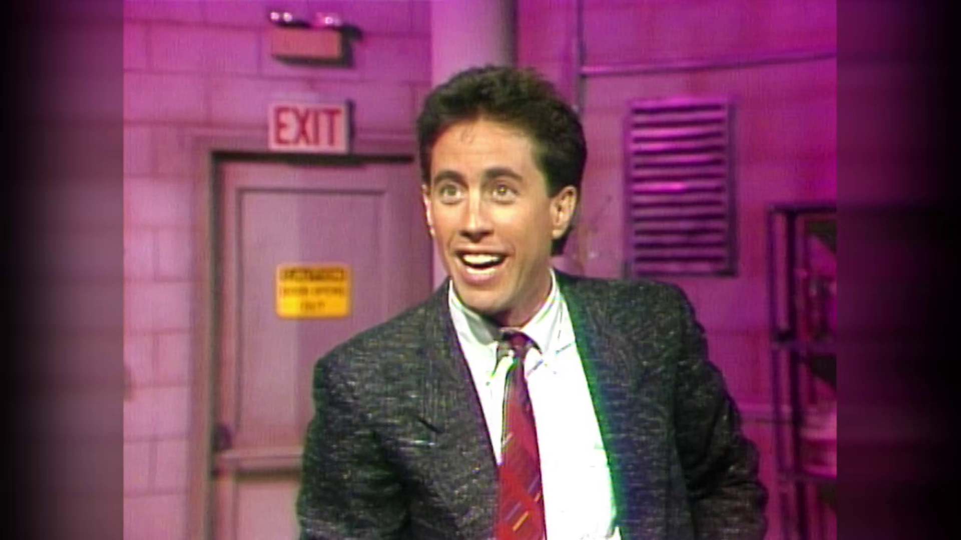 Jerry Seinfeld performs stand-up comedy on KING 5's show Almost Live! in Seattle on Sept. 17, 1986.