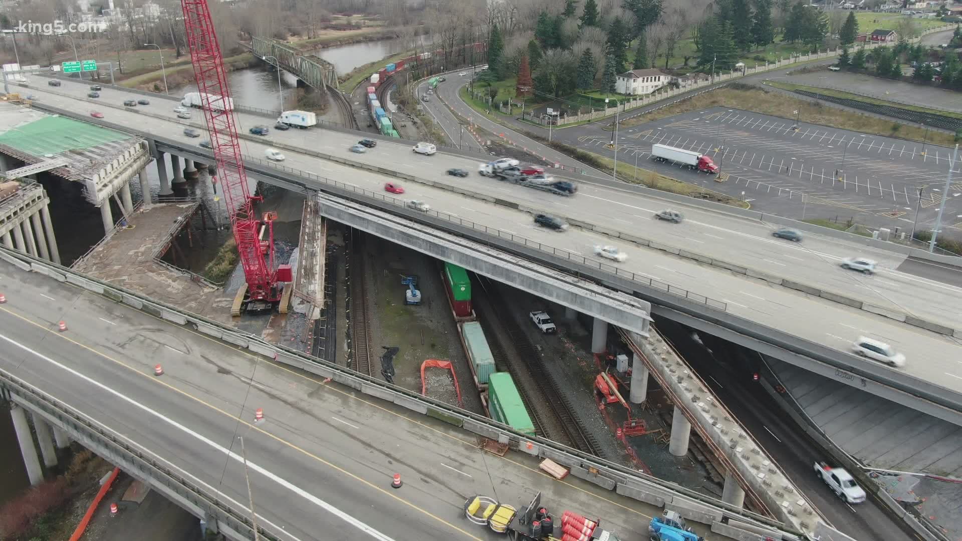 The bridge project is the last of 14 major projects that have stretched out along I-5 through Tacoma for two decades.
