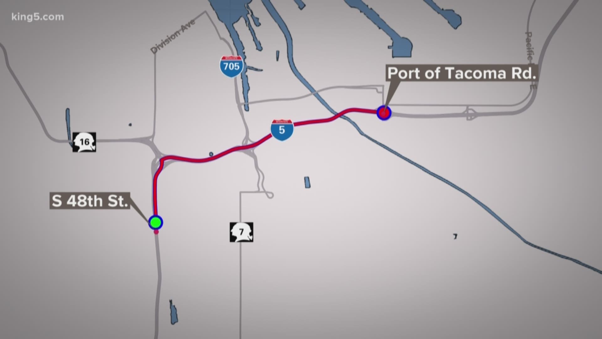 New speed limits are in effect along an eight-mile stretch of Interstate 5 from South 48th Street to Port of Tacoma Road. The new limit is 50 mph.
