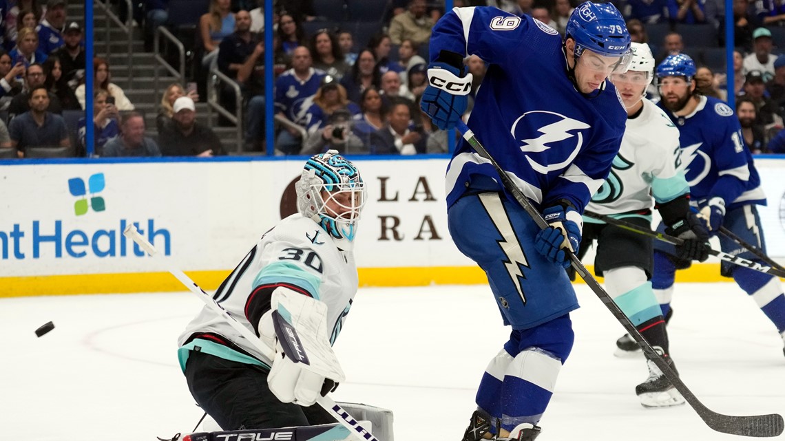 Lightning score 3 goals 323 apart in 2nd, beat Kraken 62