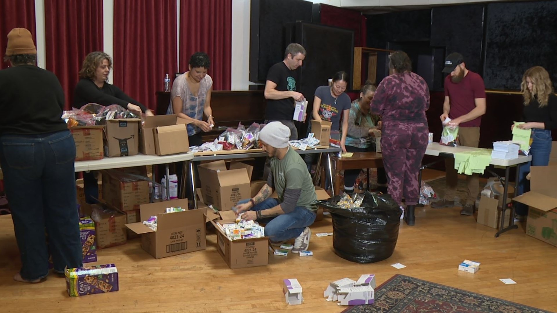 Artists, managers and booking agents are handing out more than a thousand care packages this month. #k5evening