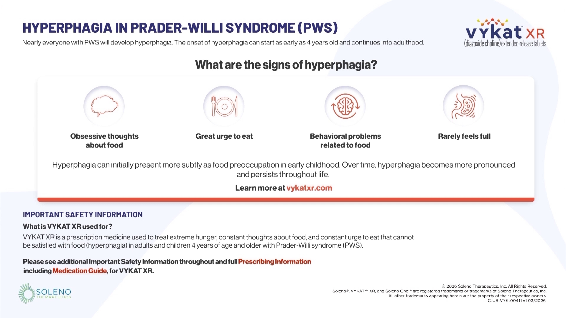 Hyperphagia in Prader-Willi syndrome (PWS). Sponsored by Soleno ...