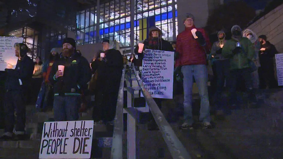 Vigil honors those who dies while experiencing homelessness | king5.com