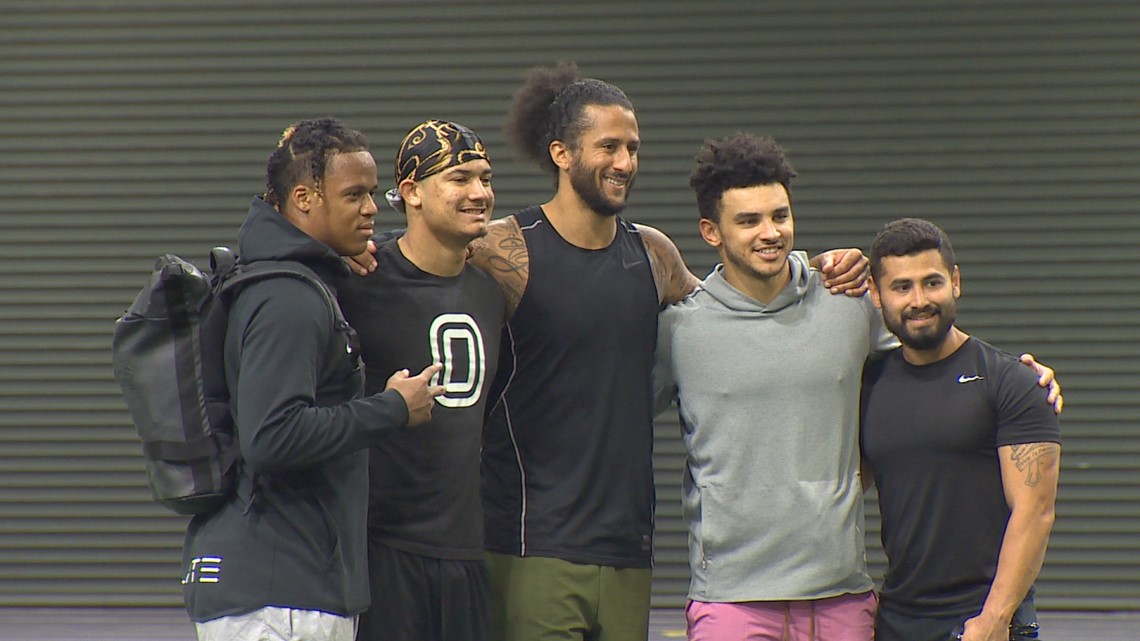 Colin Kaepernick working out with the Seahawks on Wednesday 