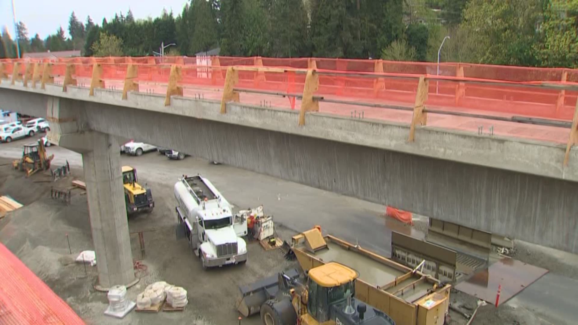 It's a milestone for one of our region's biggest construction projects. Crews are more than half way finished with the East Link Light Rail. The project extends light rail 14 miles from downtown Seattle to Mercer Island, downtown Bellevue and the Overlake area of Redmond with ten different stations along I-90. KING 5 takes a look.